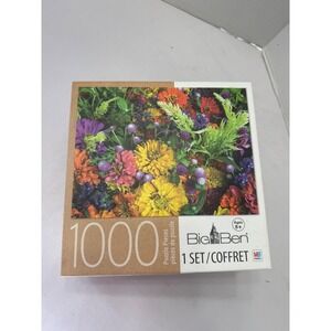 Used Big Ben Summer Flowers 1000 Piece Jigsaw Puzzle MB Puzzle Floral 18x24 2018